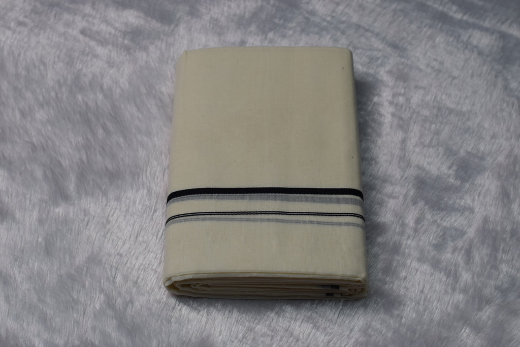 Kerala Cotton set mundu with Black Border