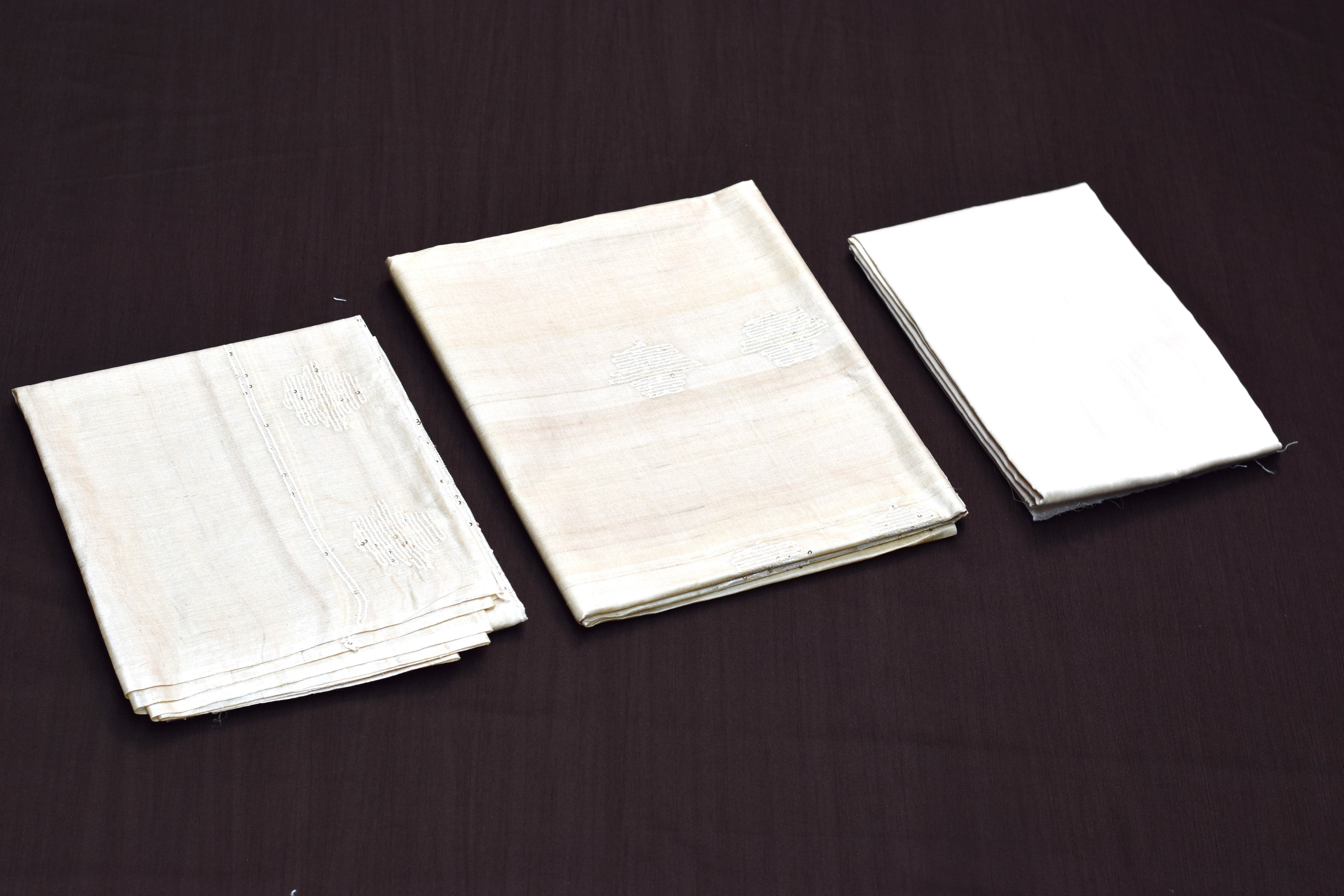 Ivory Elegance Tussar Silk Churidar Material Set