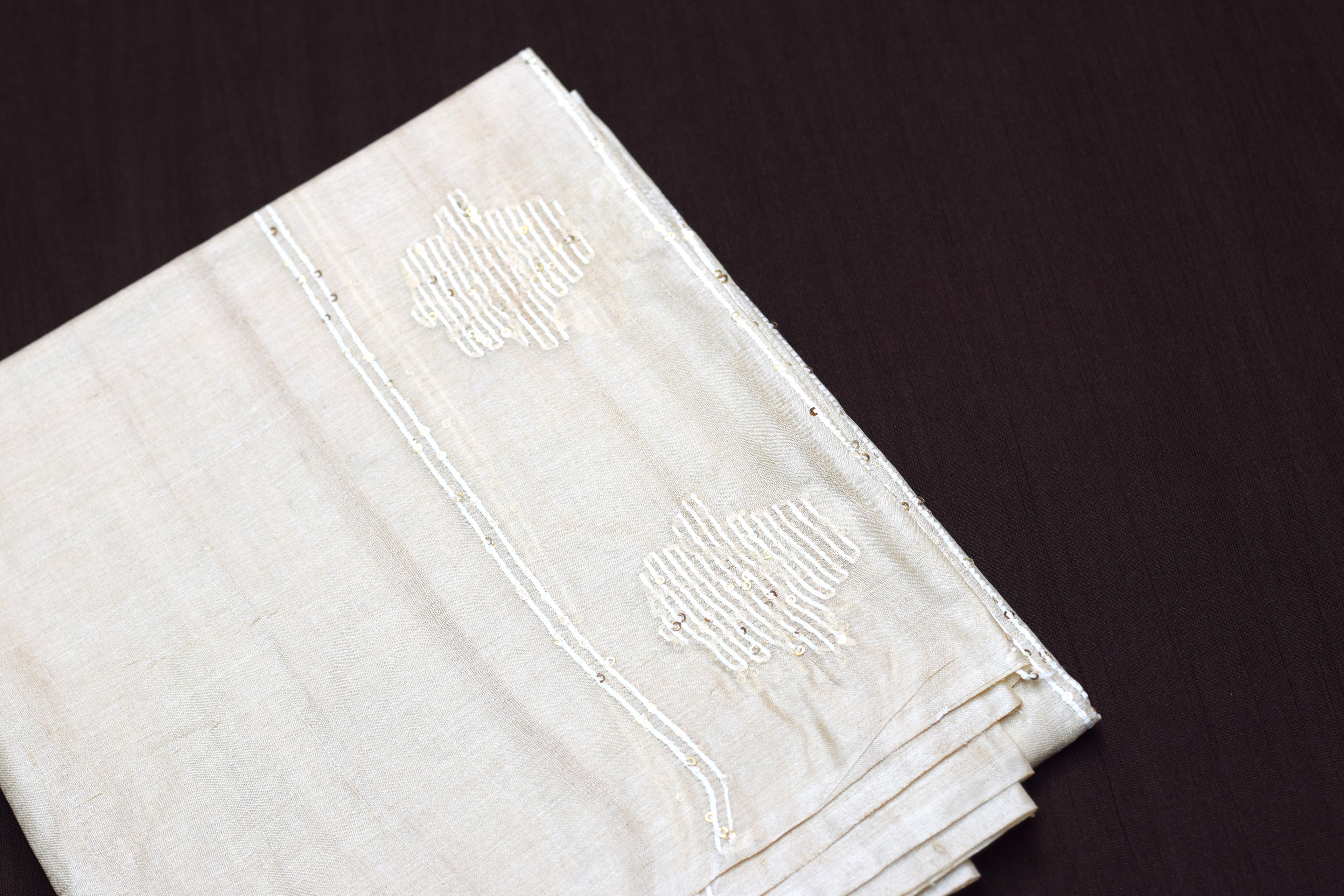 Ivory Elegance Tussar Silk Churidar Material Set