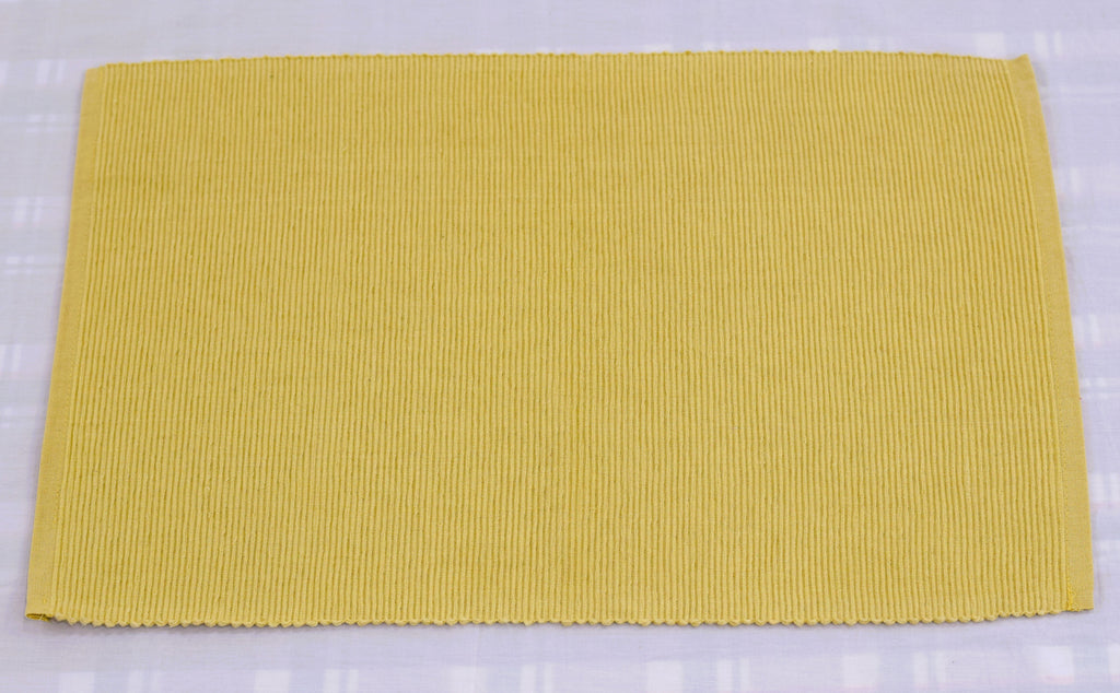Yellow Textured Table Mat – Ribbed Design- 50 × 33 cm – Nushio by Pulpel – view 2