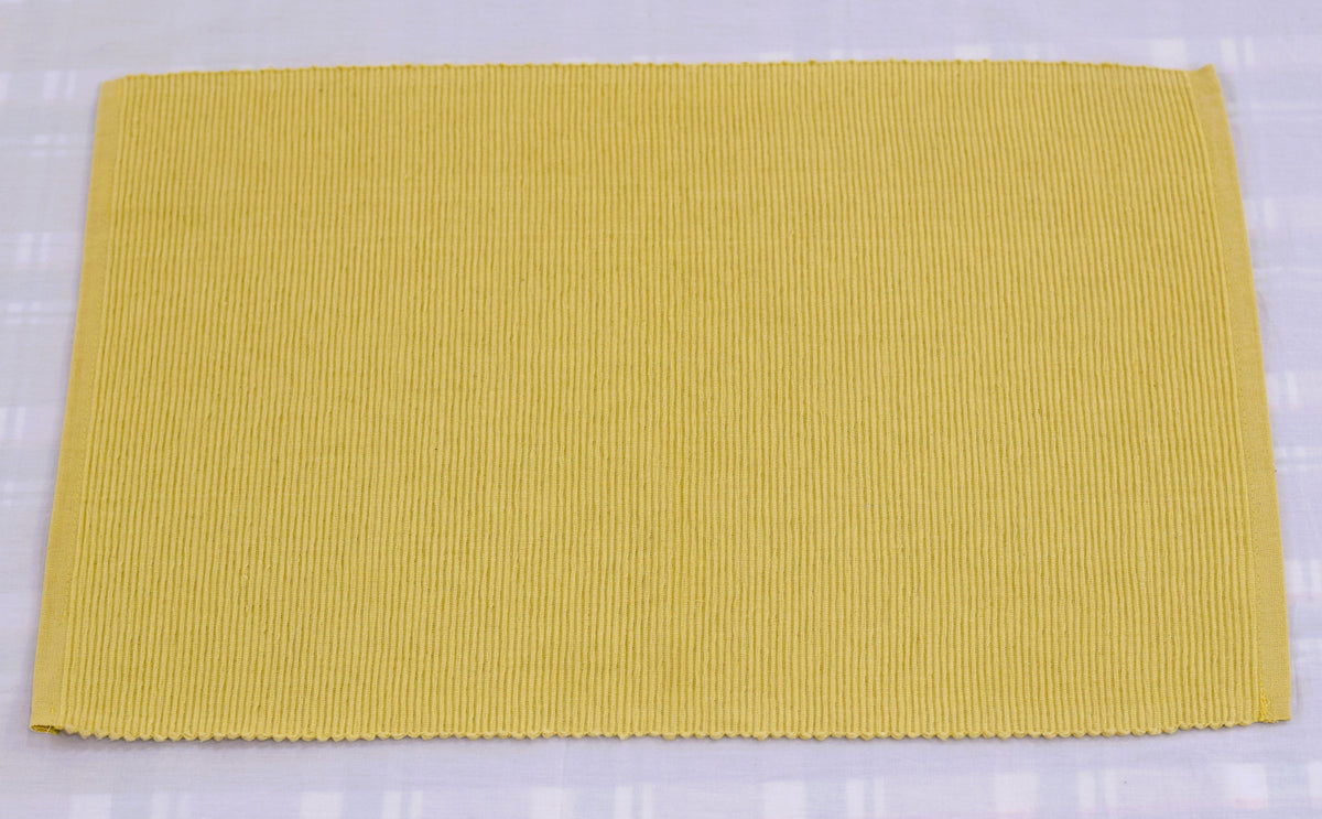 Yellow Textured Table Mat – Ribbed Design- 50 × 33 cm – Nushio by Pulpel – view 2