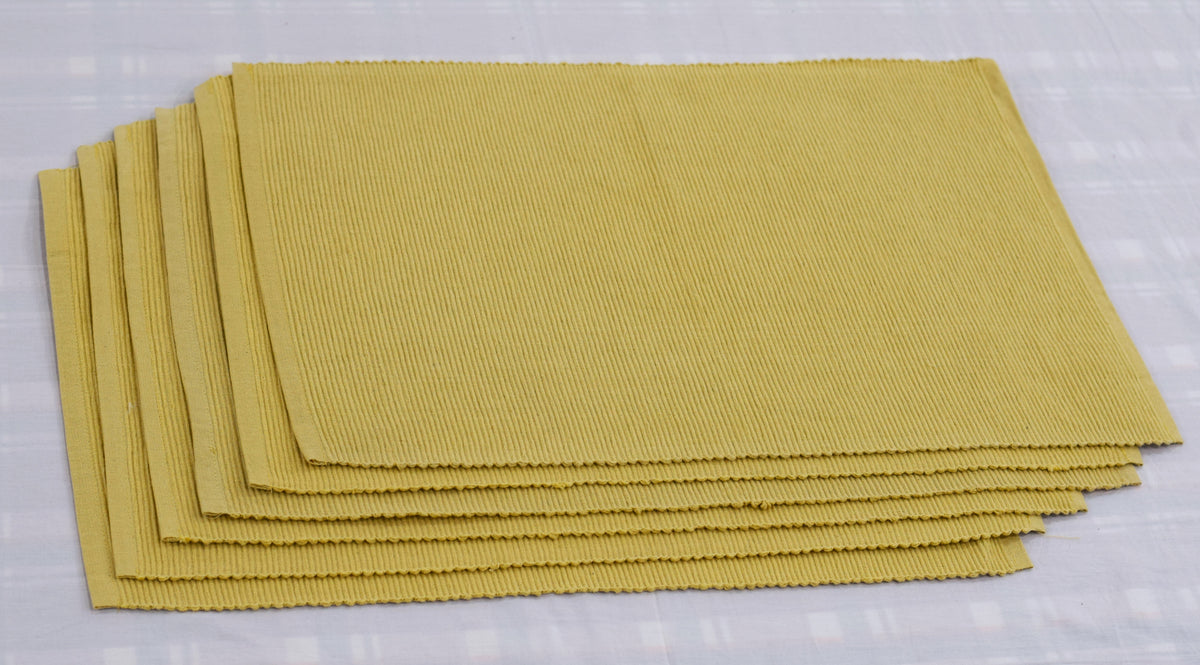 Yellow Textured Table Mat – Ribbed Design- 50 × 33 cm – Nushio by Pulpel – view 3
