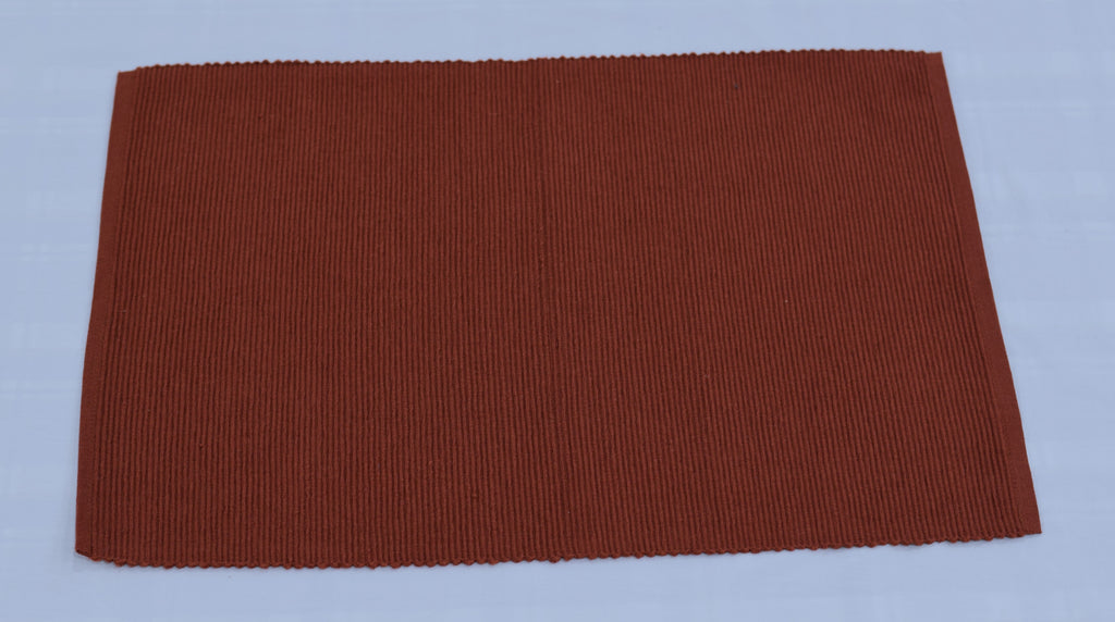 Rust Brown Textured Table Mat – Ribbed Design