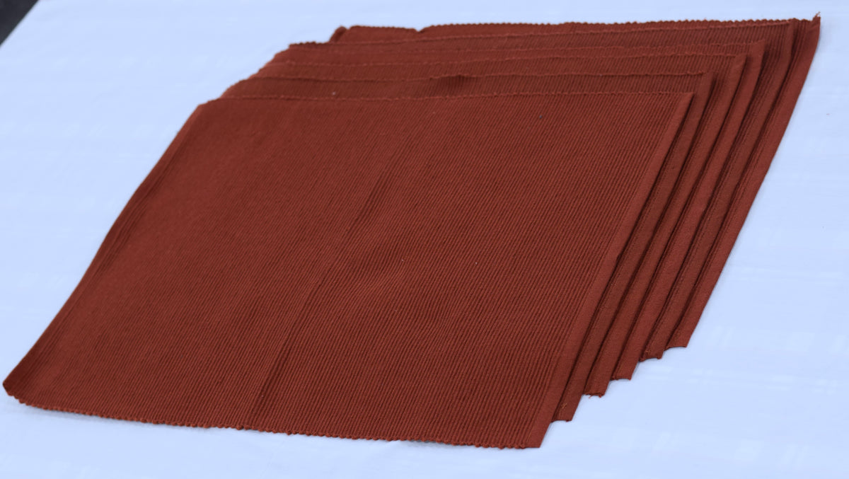 Rust Brown Textured Table Mat – Ribbed Design