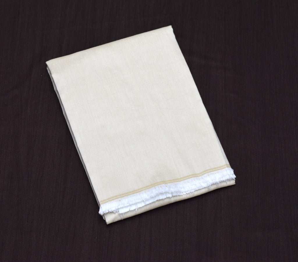 Elegant Ivory Tussar Silk Churidar Material Set with Sequins Work