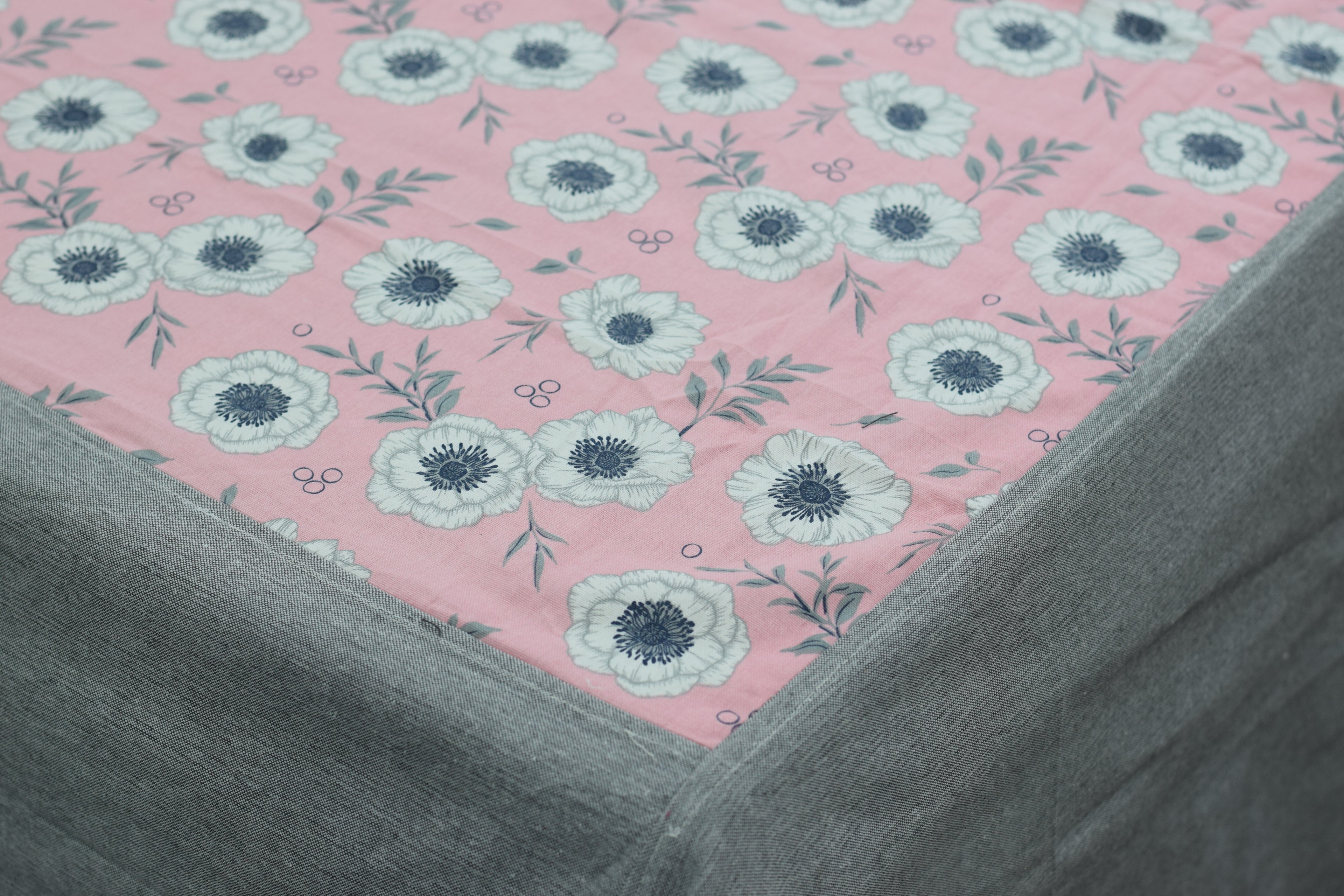 King Size Pink Floral Cotton Bedsheet with 2 Pillow Covers |& Elegant Bedroom Collection