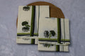 Kerala Set Mundu with Green & Black Stripes and Floral Design - Main Product Image - Floral - Nushio