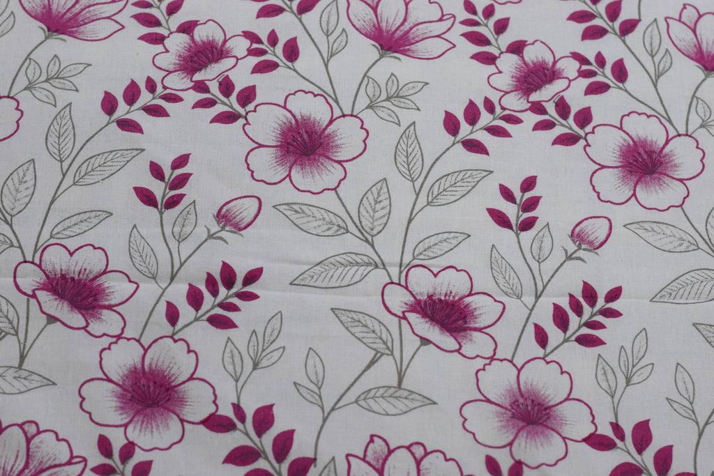 Pink Floral Elegance King Size Bedspread Set with 2 Pillow Covers