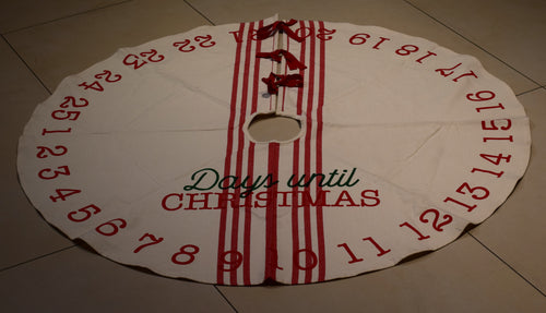 60 cm Countdown to Christmas Tree Skirt – Vintage Advent Calendar Style