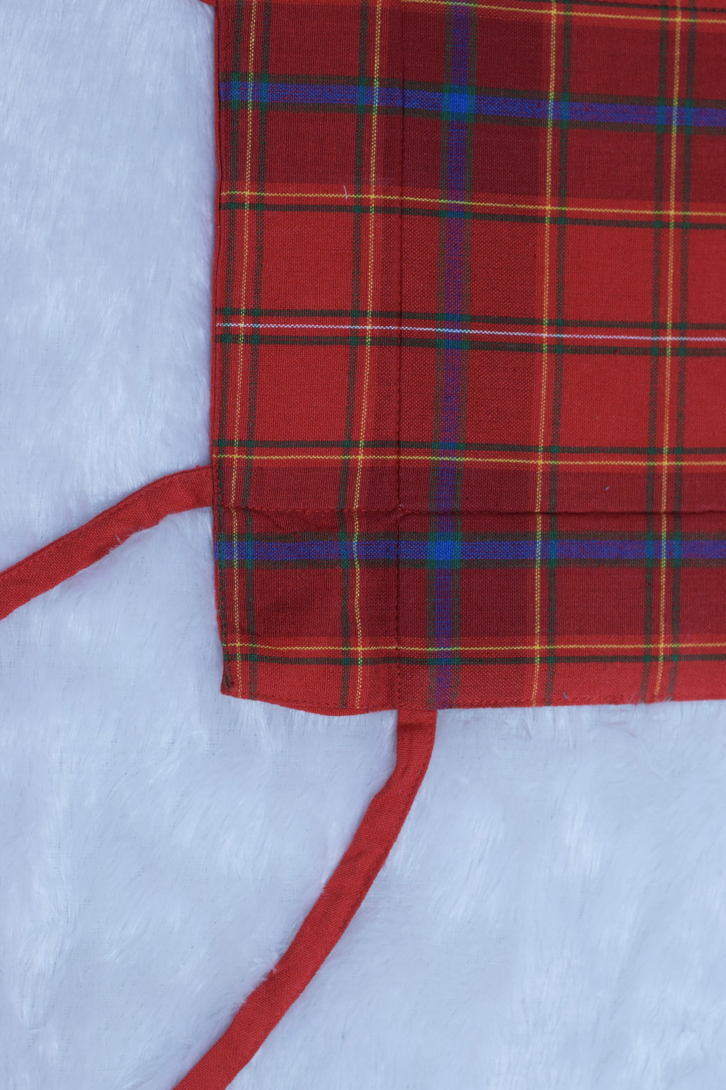 Red Plaid Fabric Bread Basket – 30x30 cm Collapsible Table Caddy