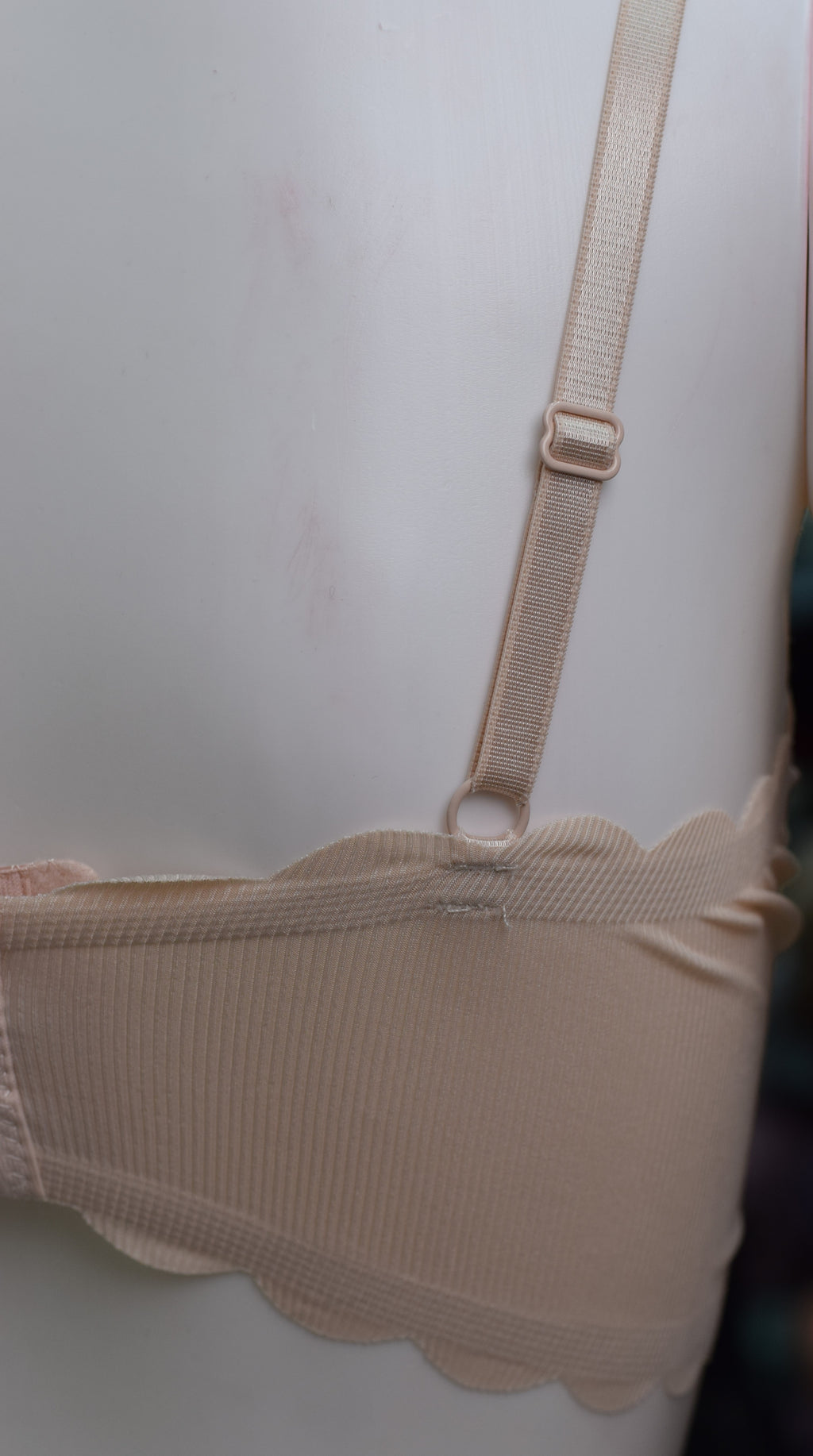 Women’s Ribbed Seamless Scallop Edge Bralette – Soft Stretch Padded freesize