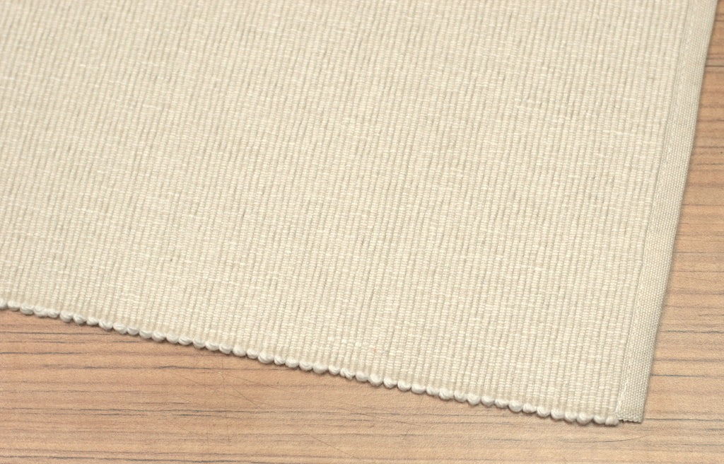 Cream Textured Table Mat – Ribbed Design, 50 × 33 cm