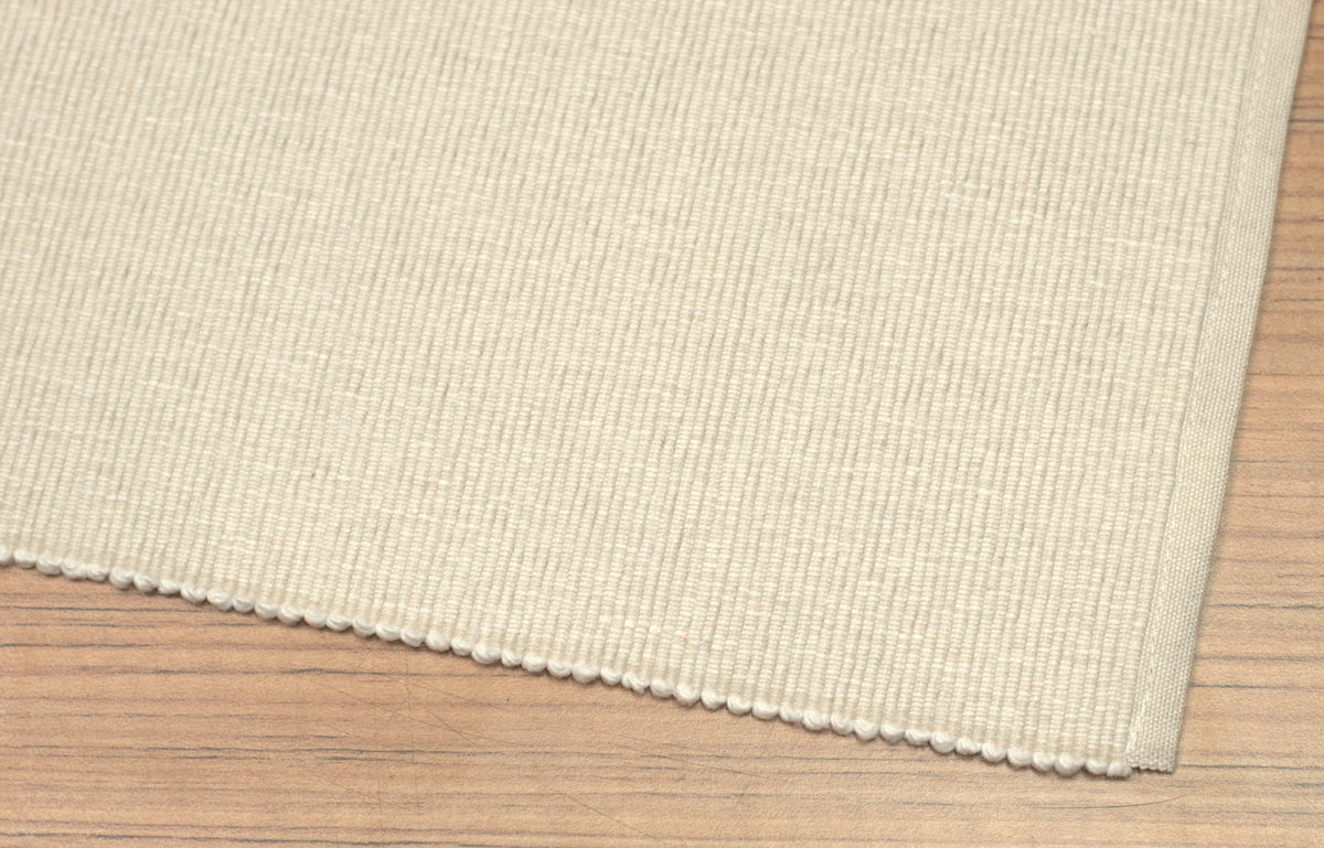 Cream Textured Table Mat – Ribbed Design, 50 × 33 cm