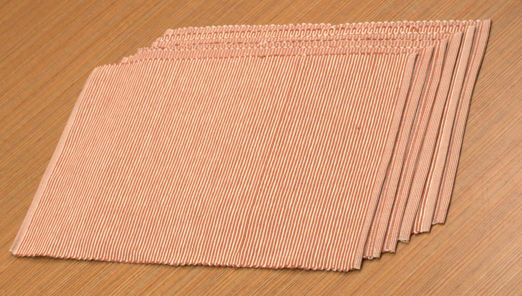 Peach and White Striped Table Mat – Textured Design, 50 × 33 cm – Nushio by Pulpel – view 4