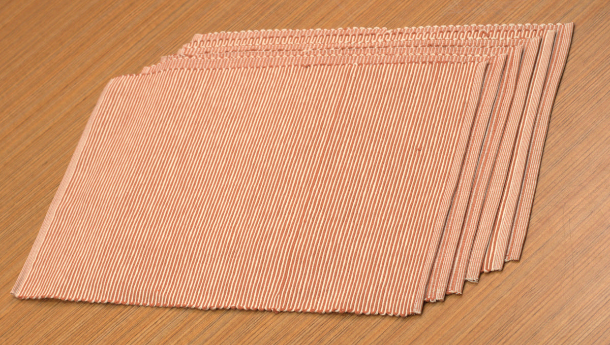 Peach and White Striped Table Mat – Textured Design, 50 × 33 cm – Nushio by Pulpel – view 4
