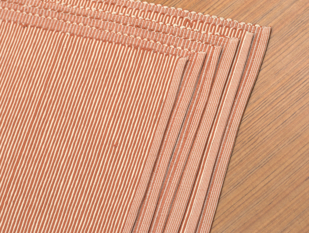 Peach and White Striped Table Mat – Textured Design, 50 × 33 cm – Nushio by Pulpel – view 3