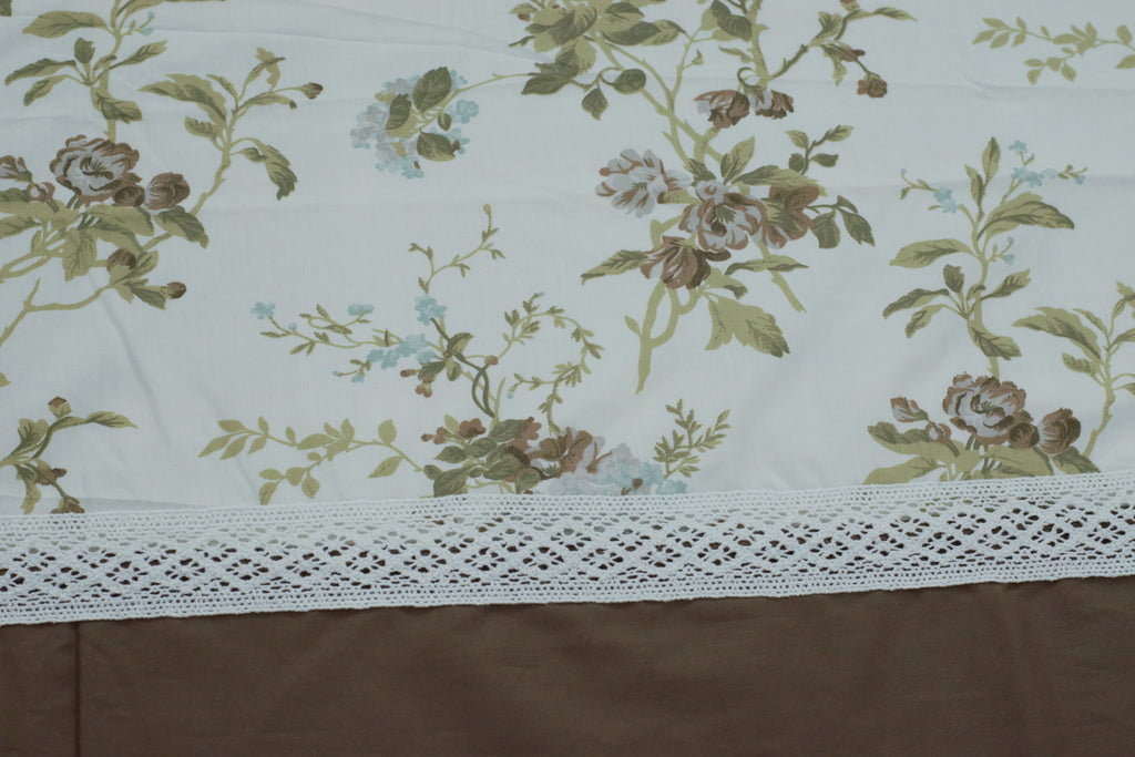 Premium Floral Cotton Bedspread Set with 2 Pillow Covers | Lace Border | King Size 96 x 104 Inches