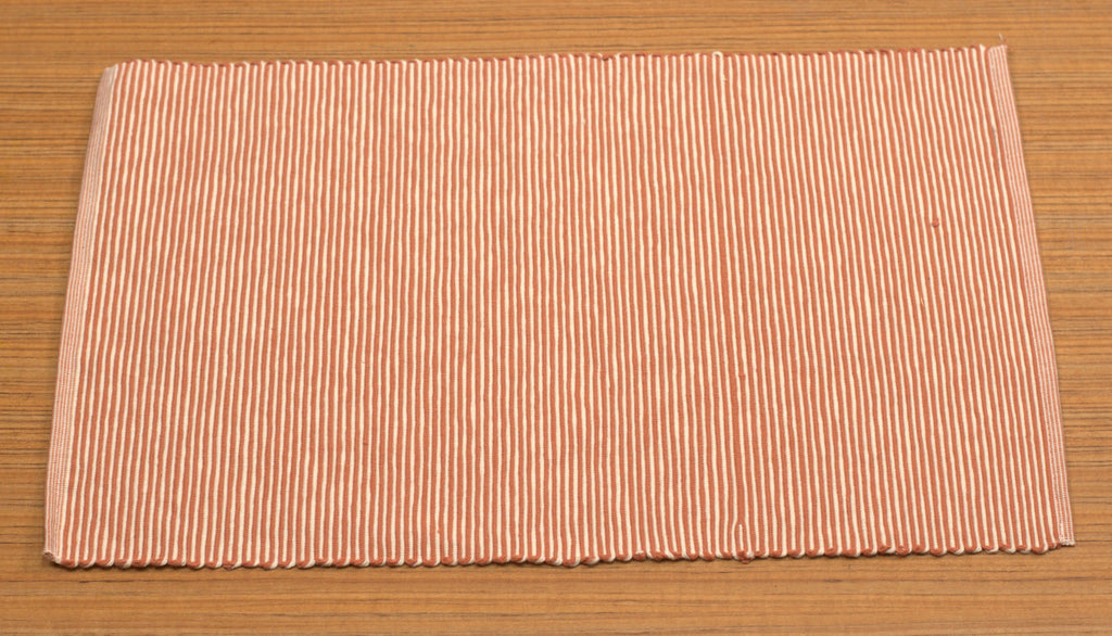 Peach and White Striped Table Mat – Textured Design, 50 × 33 cm – Nushio by Pulpel – view 2
