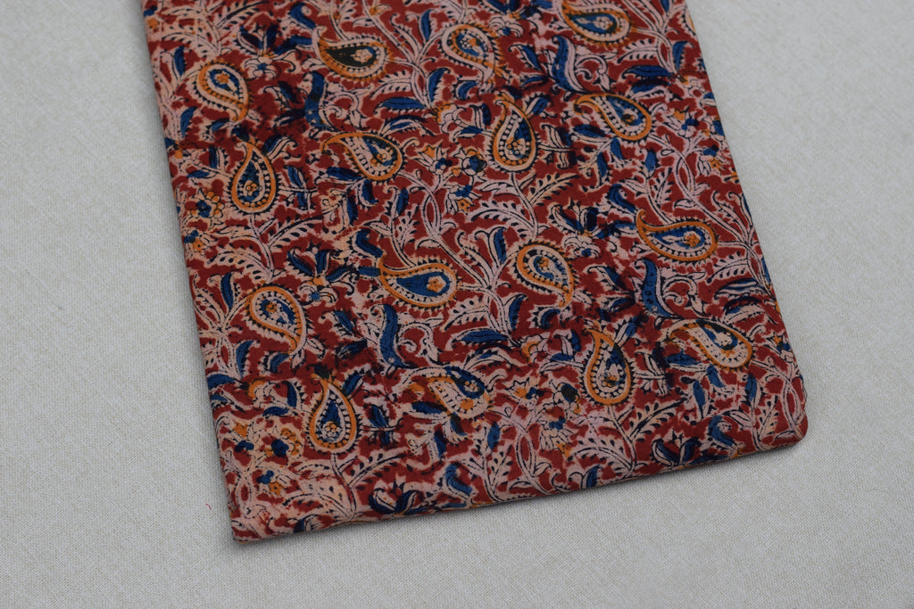 Rustic Paisley Kalamkari Cotton Churidar Material Set