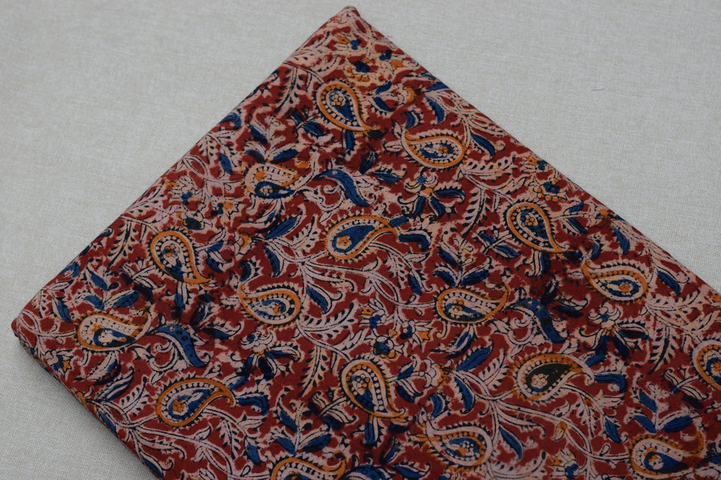 Rustic Paisley Kalamkari Cotton Churidar Material Set