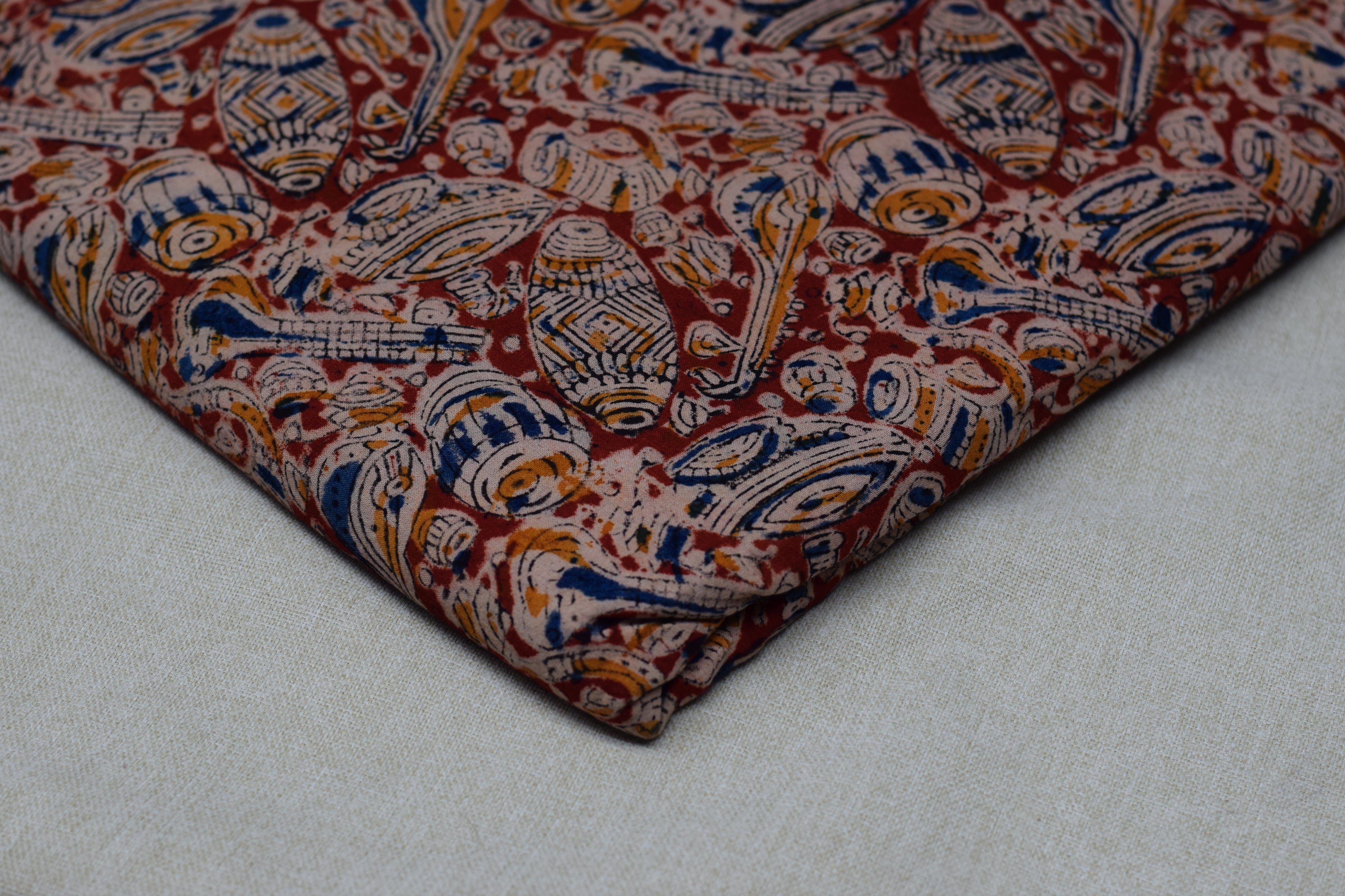 Rustic Melody Kalamkari Cotton Churidar Top Material