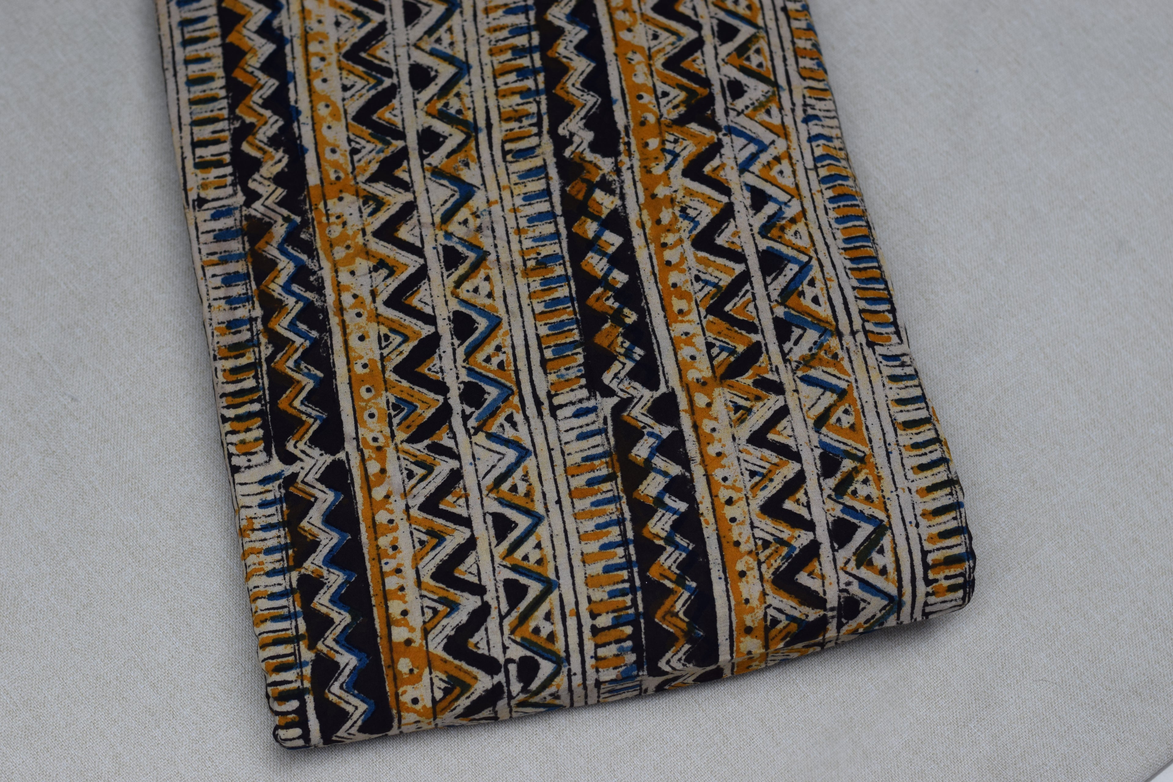 Tribal Stripe Kalamkari Cotton Churidar Top Material – 3 Meter