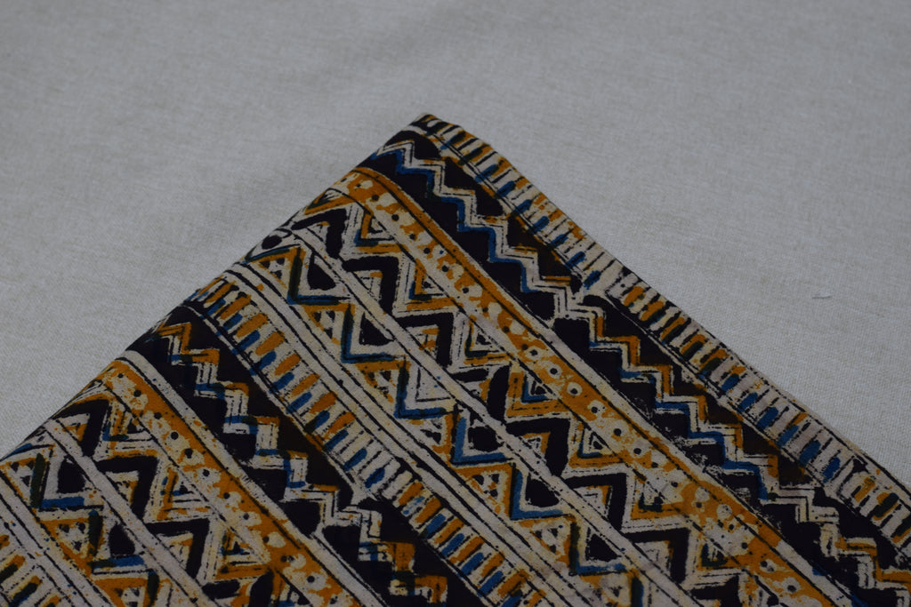 Tribal Stripe Kalamkari Cotton Churidar Top Material – 3 Meter