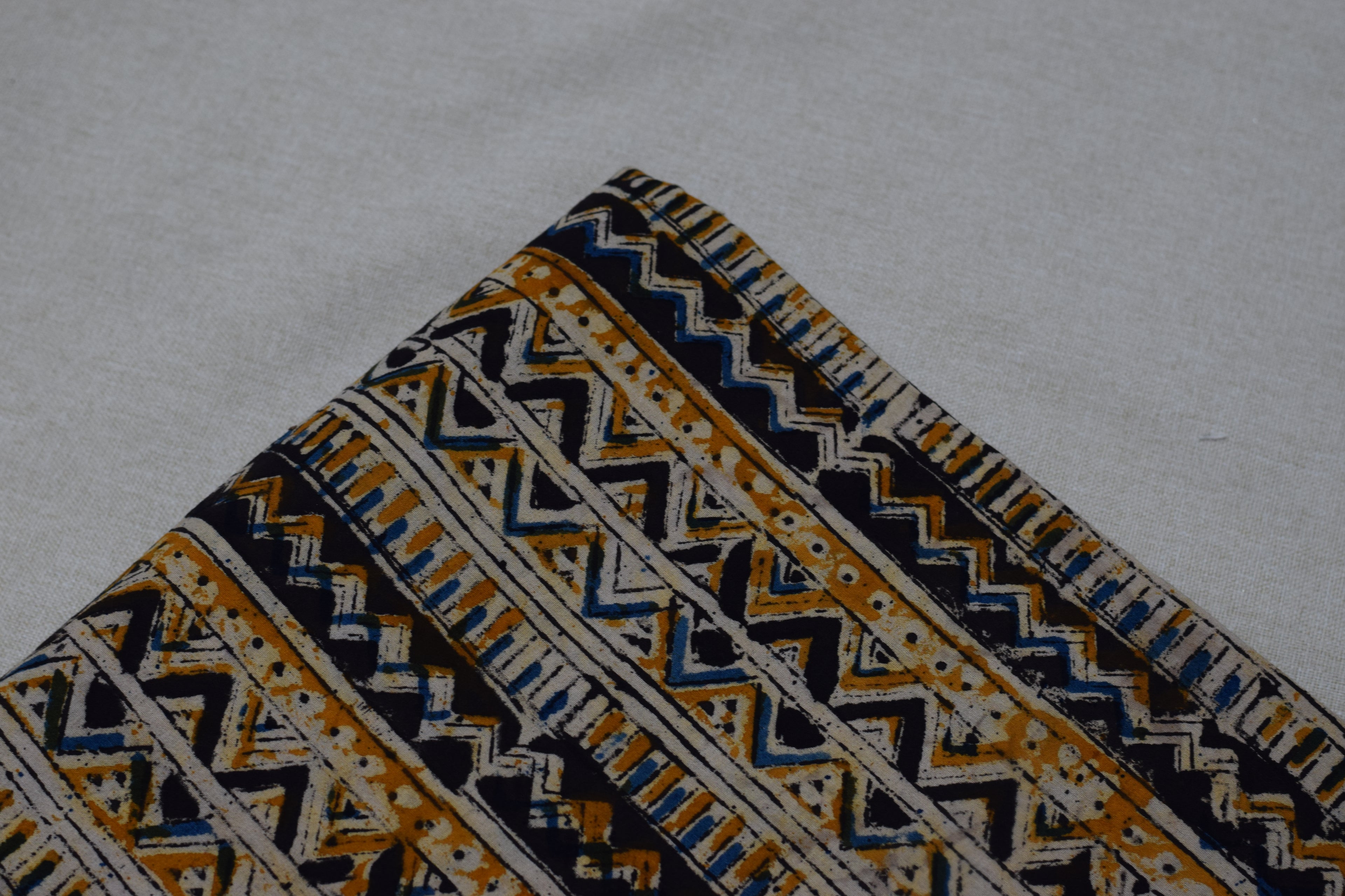 Tribal Stripe Kalamkari Cotton Churidar Top Material – 3 Meter