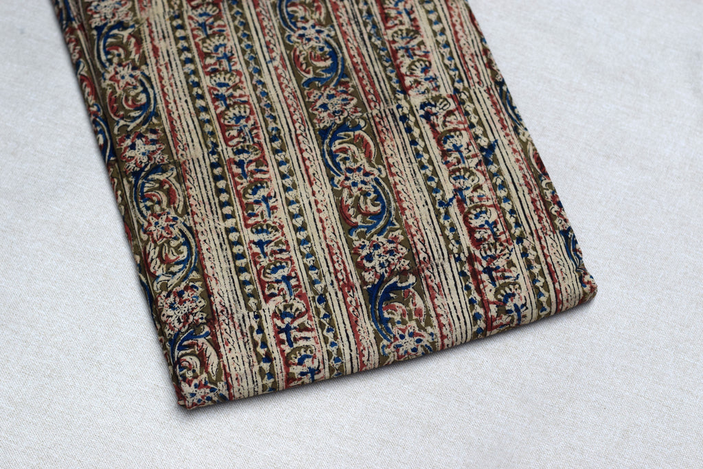 Kalamkari Print Cotton Churidar Material – Top Fabric Only | 3 Meter | Soft Cotton Dress Material
