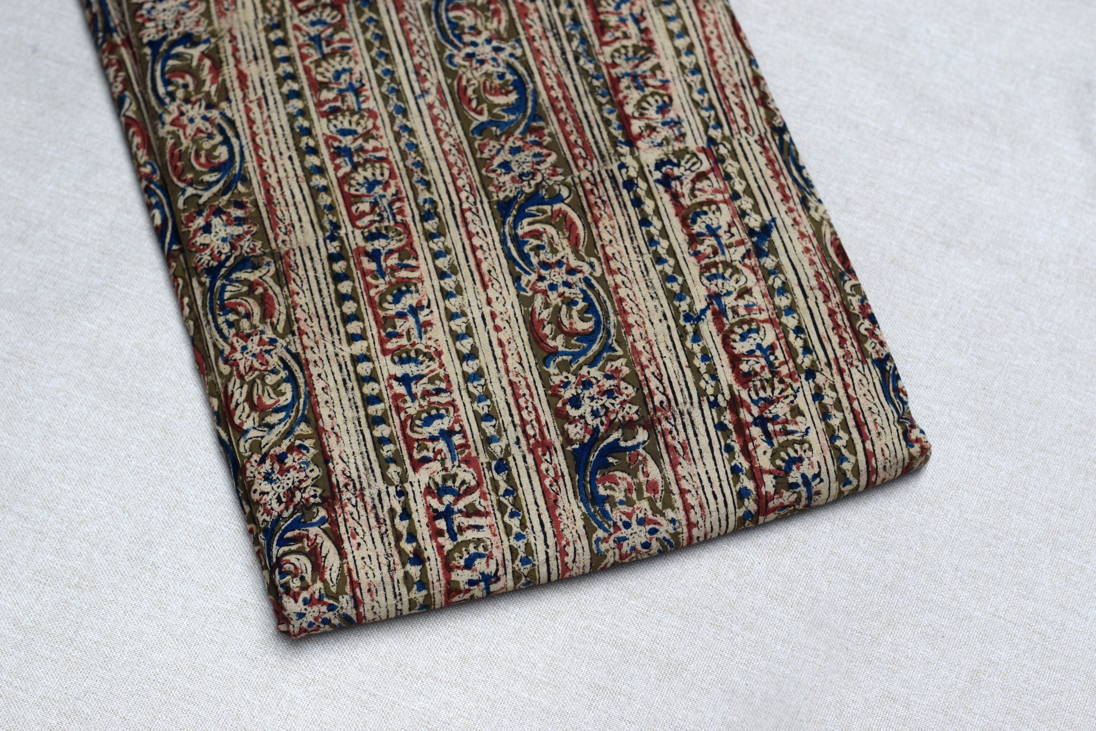 Kalamkari Print Cotton Churidar Material – Top Fabric Only | 3 Meter | Soft Cotton Dress Material