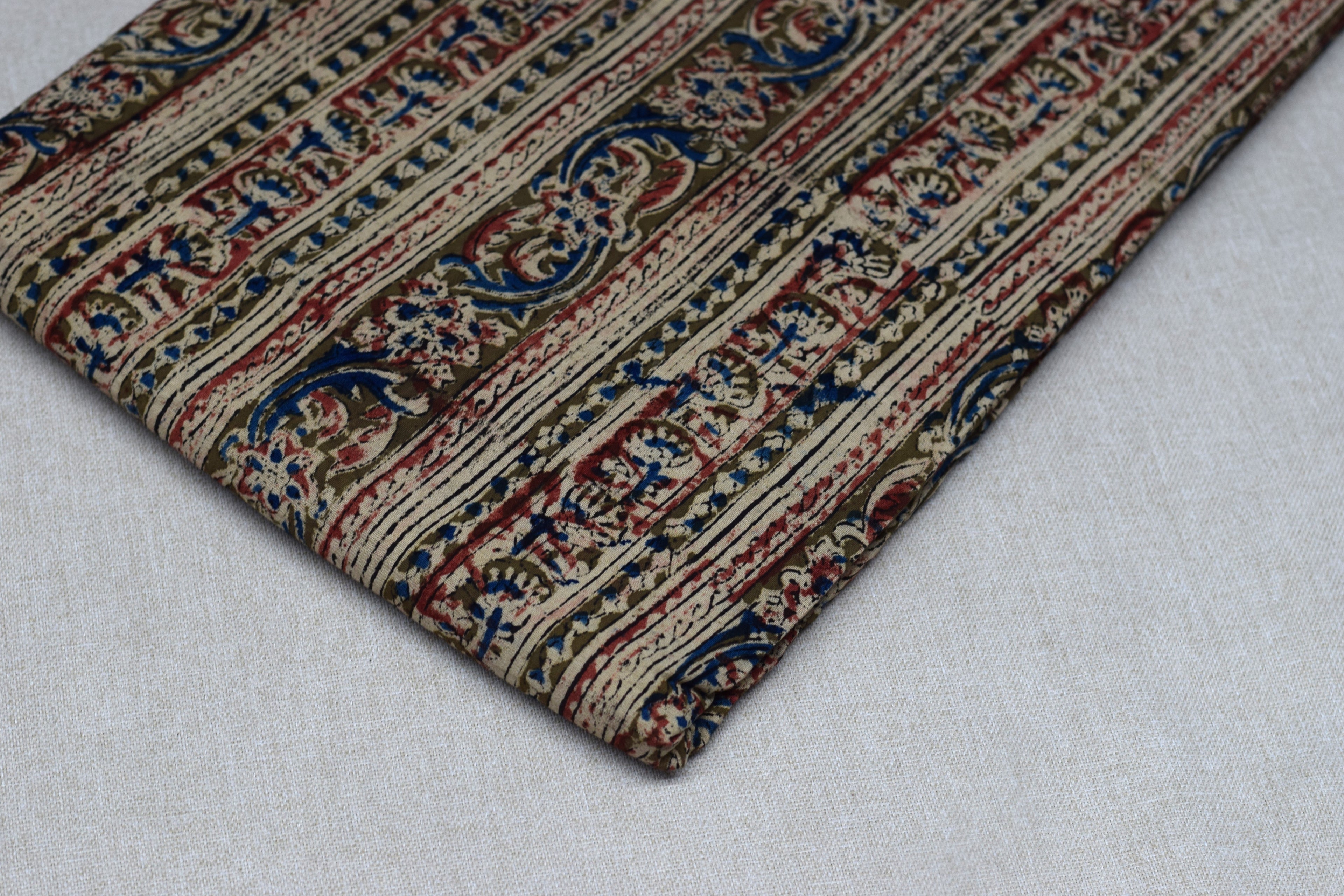 Kalamkari Print Cotton Churidar Material – Top Fabric Only | 3 Meter | Soft Cotton Dress Material