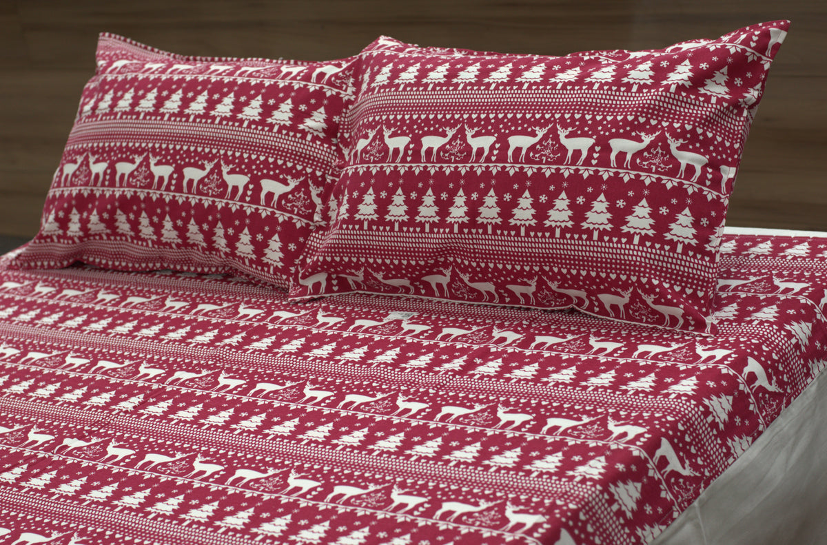 King Size Cotton Bedspread – Maroon & White Printed Design | 100 × 110 Inches