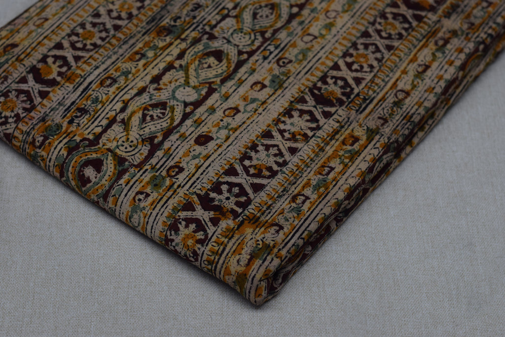 Kalamkari Print Cotton Churidar Material – 44" Width | Top Fabric Only | 3 Meter | Ethnic Printed Cotton Dress Material