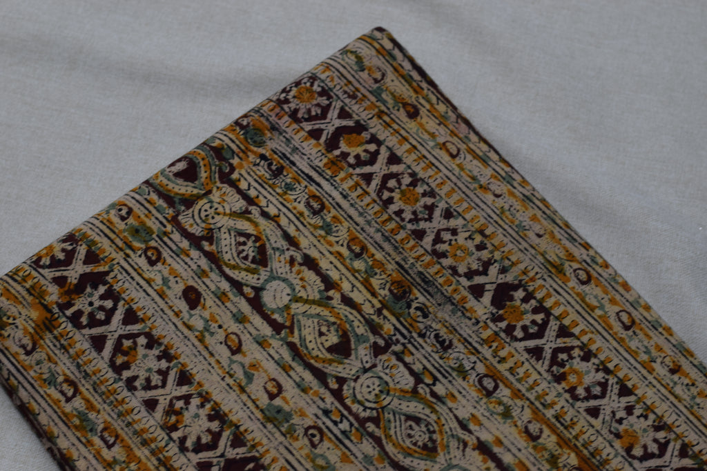 Kalamkari Print Cotton Churidar Material – 44" Width | Top Fabric Only | 3 Meter | Ethnic Printed Cotton Dress Material