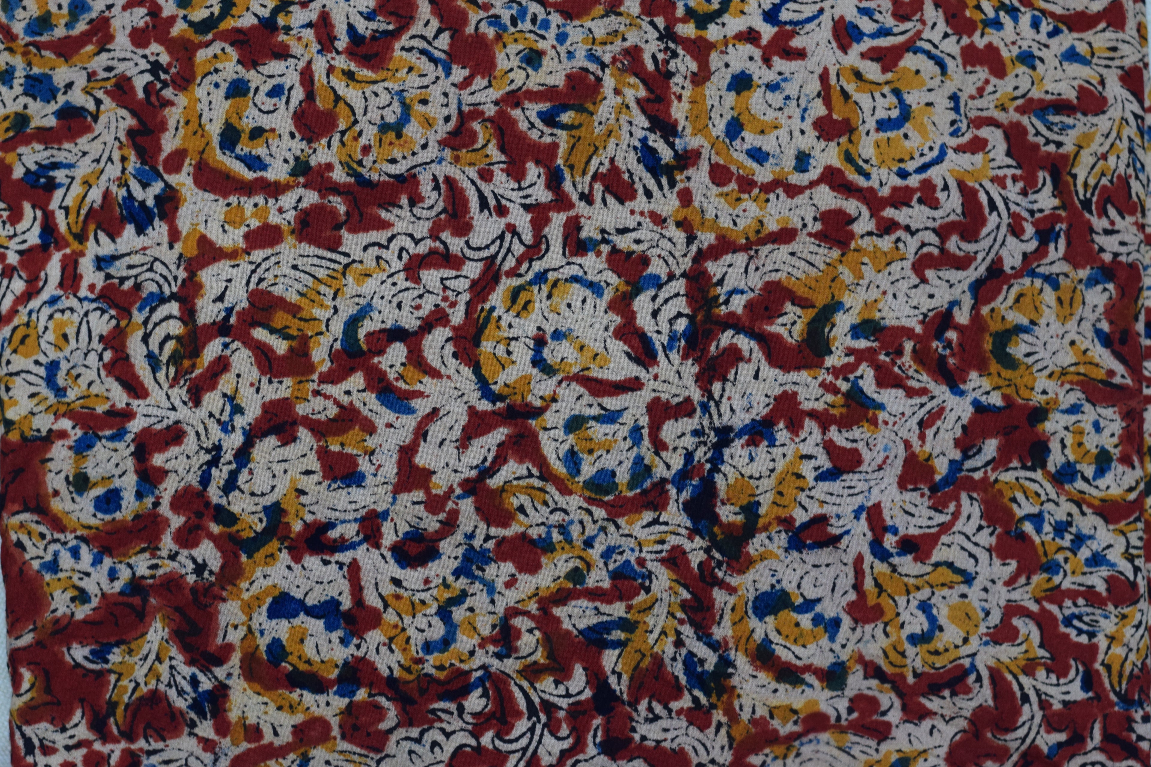 Elegant Maroon Kalamkari Print Cotton Churidar Material – 2.5 Mtr Top Fabric | 44 Inch Width