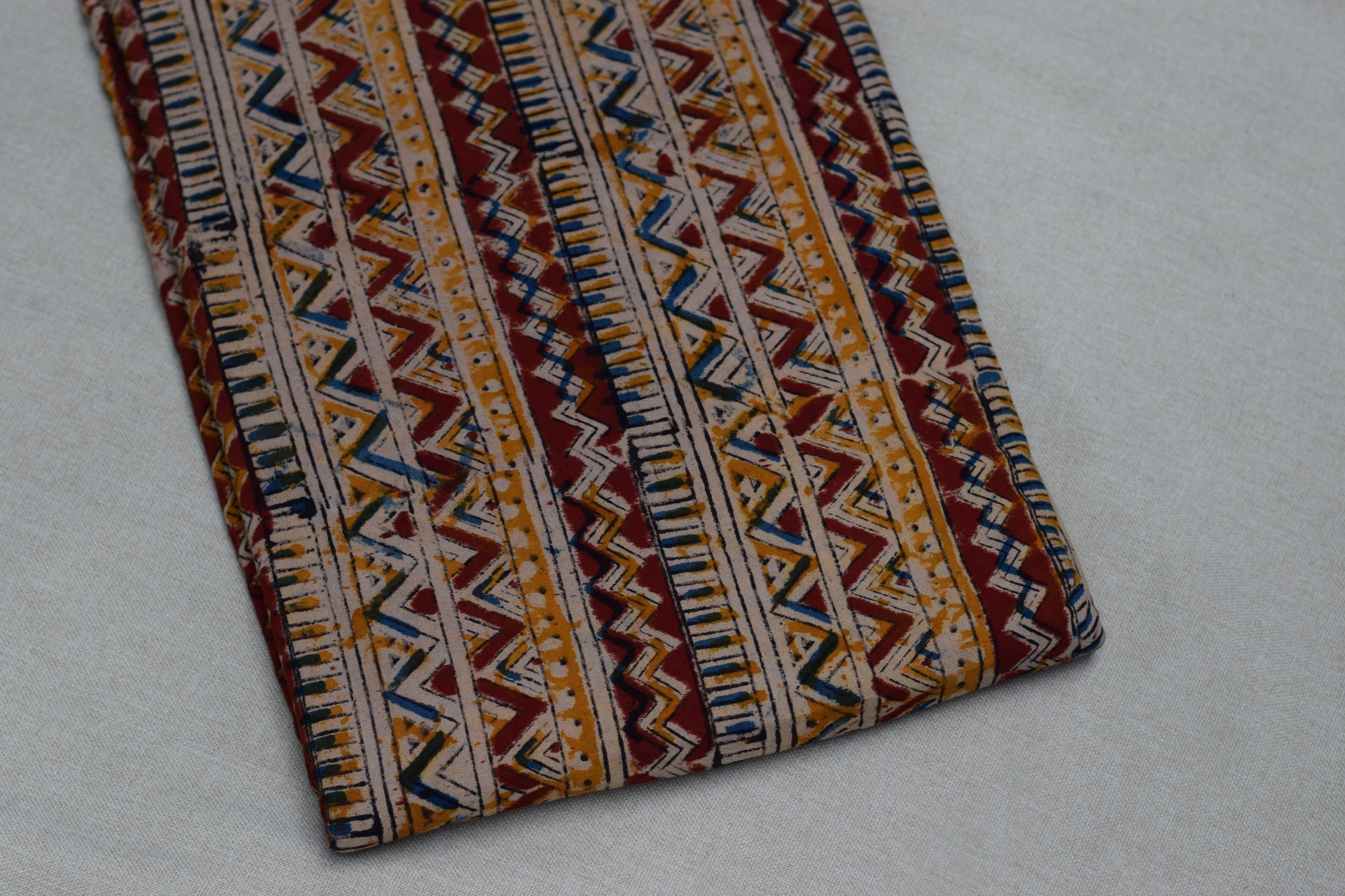 Rustic Tribal Kalamkari Print Cotton Churidar Material – 44" Width | Top Fabric 3 Mtr