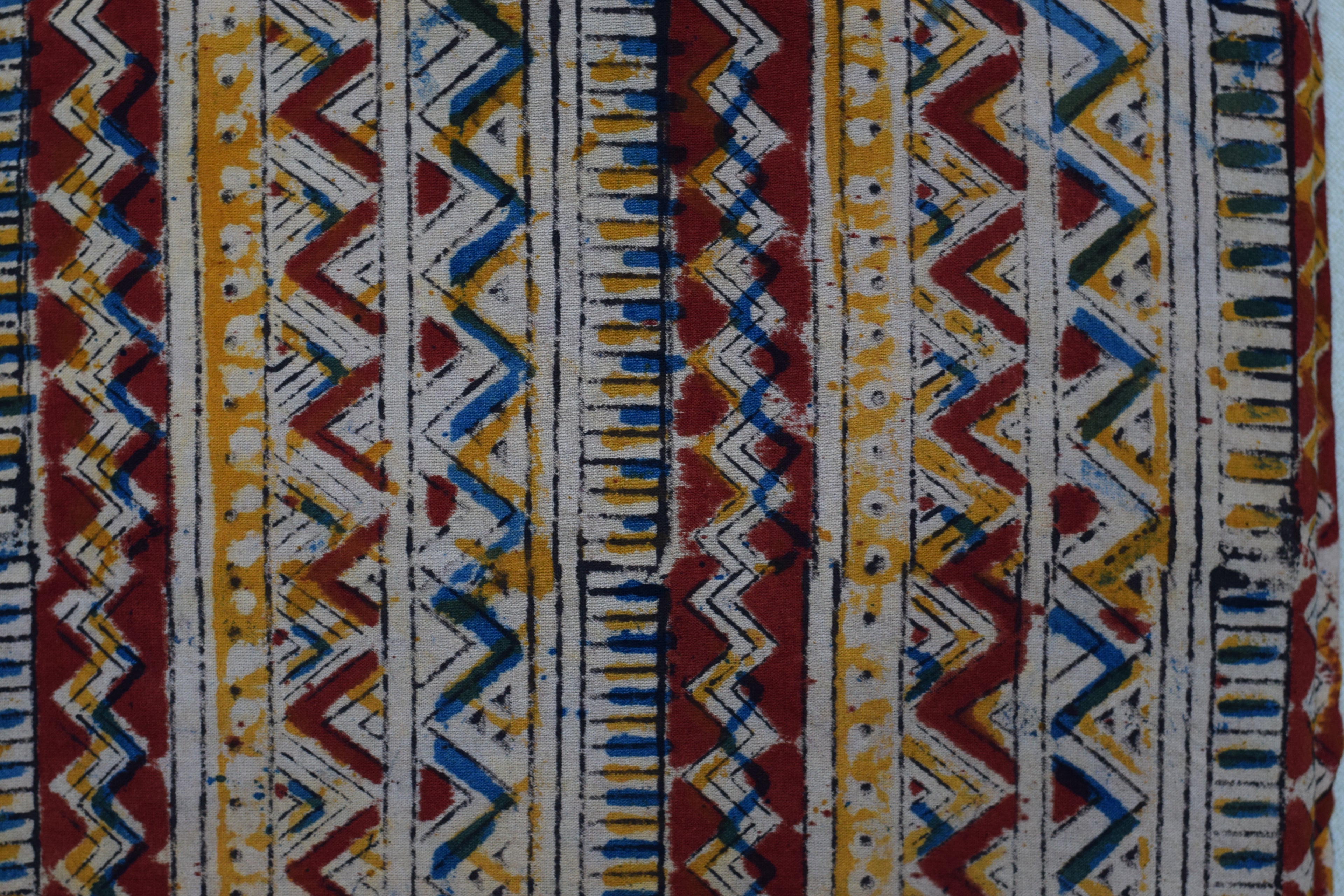 Rustic Tribal Kalamkari Print Cotton Churidar Material – 44" Width | Top Fabric 3 Mtr