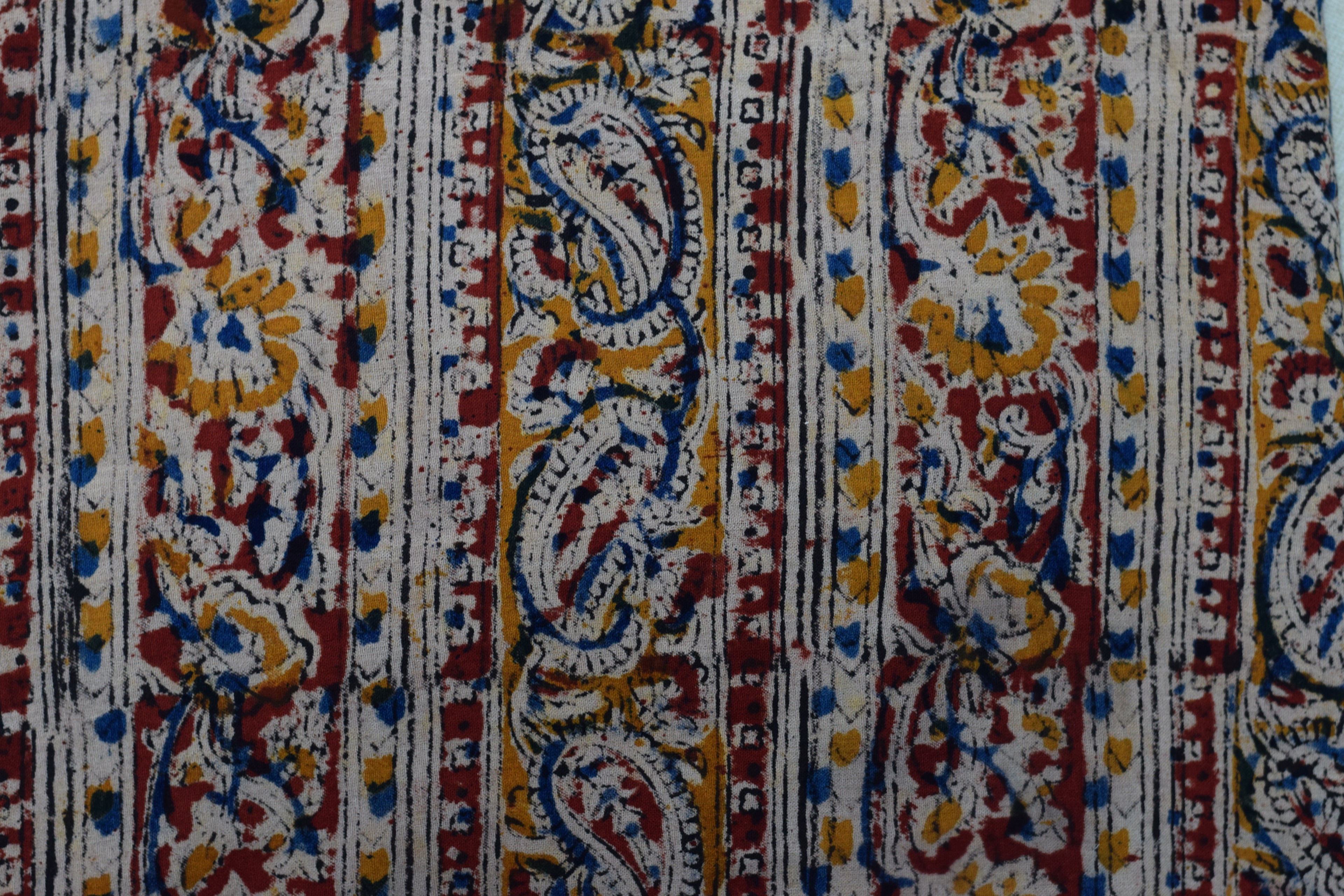 Elegant Beige Kalamkari Print Cotton Churidar Material – 44” Width | 3 Meter Top Fabric