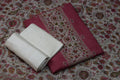 Elegant Pink Chentheri Churidar Dress Material Set with Embroidered Panel & Cream Bottom Fabric