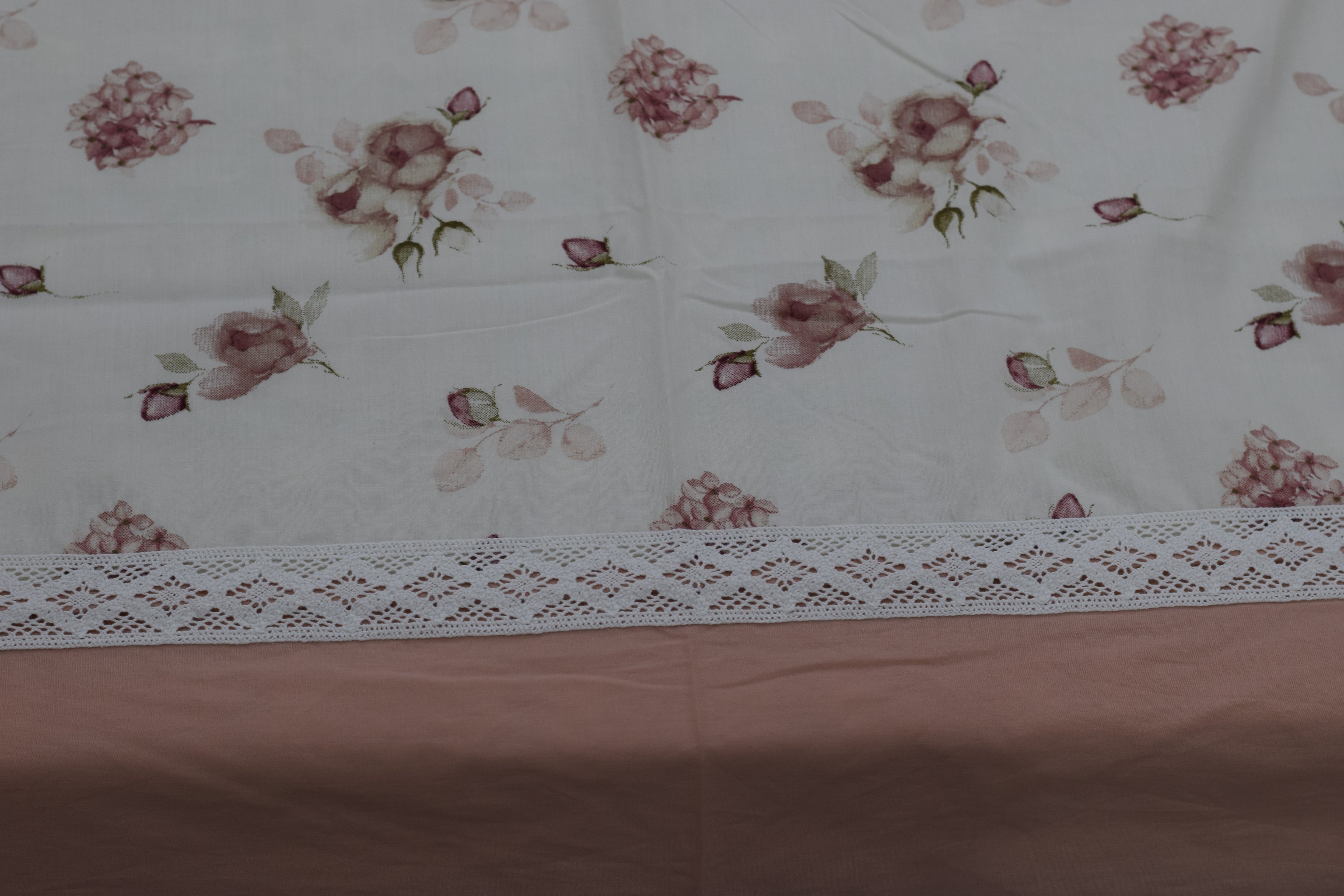 Premium Floral Cotton Bedspread Set with 2 Pillow Covers | Blush Pink & Ivory | 96 x 104 Inches