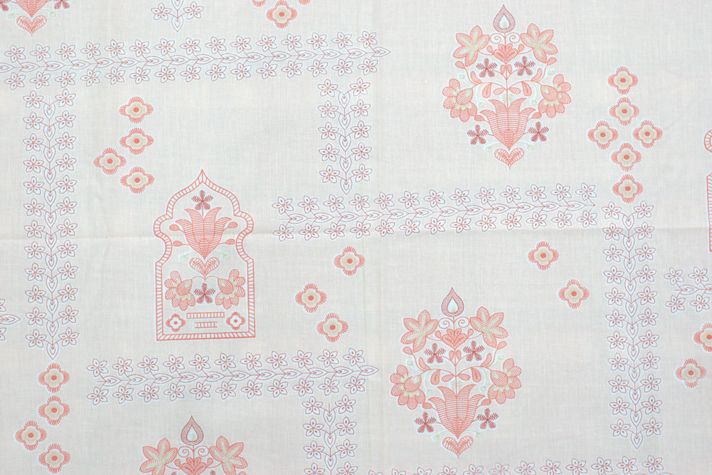 Elegant Blush Pink Floral Queen Size Bedsheet with 2 Pillow Covers – Soft Cotton Feel