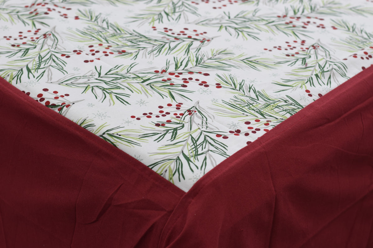 King Size Cotton Bedspread – Botanical Floral Print | 100 × 110 Inches
