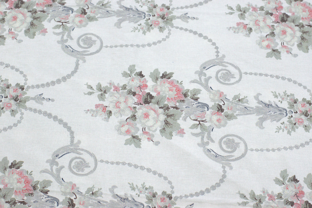 King Size Cotton Bedspread with 2 Pillow Covers | Elegant White &Grey Floral Printed Bed Cover |
