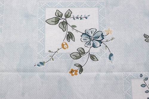 Elegant Blue Floral Queen Size Bedsheet with Pillow Covers