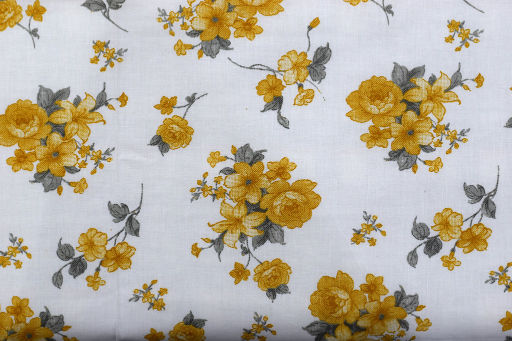 Golden Blossom Floral Queen Size Bedsheet with Pillow Covers