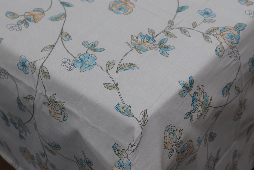 Elegant Grey Floral Queen Size Bedsheet with Pillow Covers