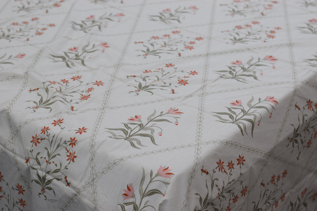 Elegant Floral Queen Size Bedsheet with Pillow Covers – Soft &amp; Stylish Bedroom Linen