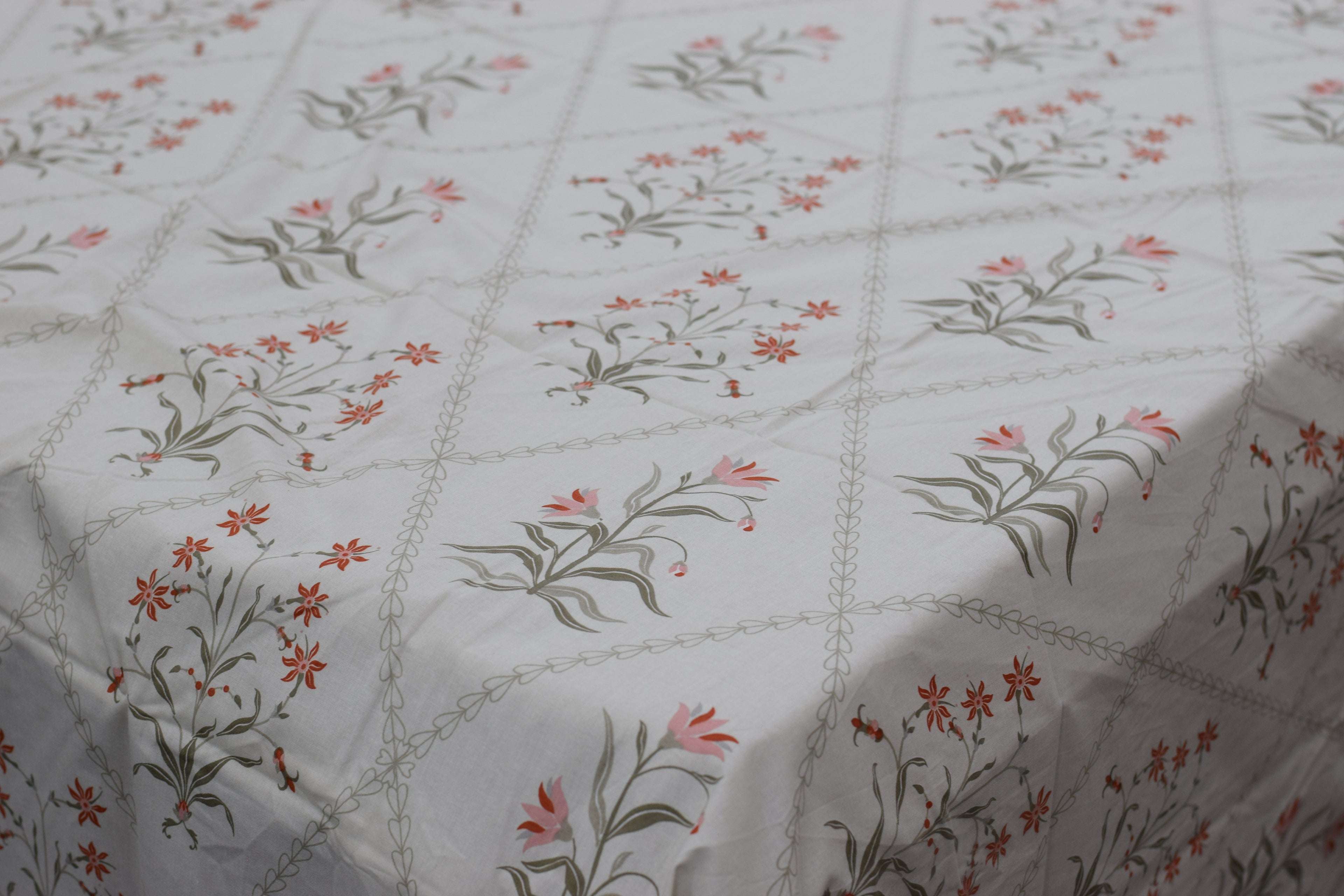 Elegant Floral Queen Size Bedsheet with Pillow Covers – Soft &amp; Stylish Bedroom Linen