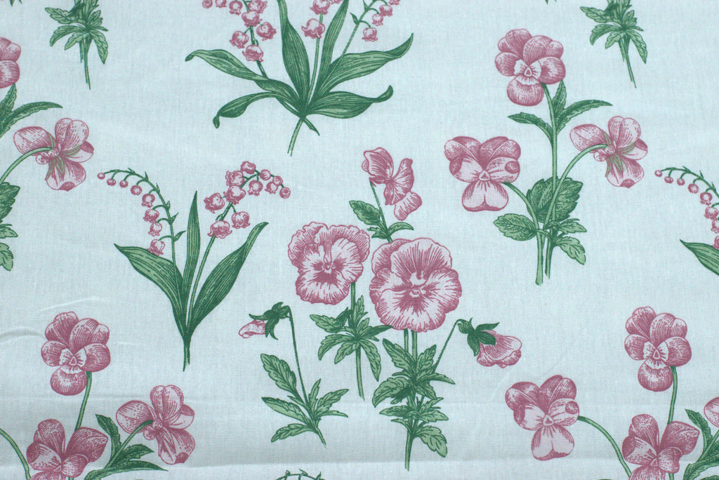 Queen Size Cotton Floral Bedspread with 2 Pillow Covers – White, Pink & Olive Green