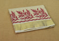 Kerala Tissue Saree with Maroon Floral Embroidery & Golden Border
